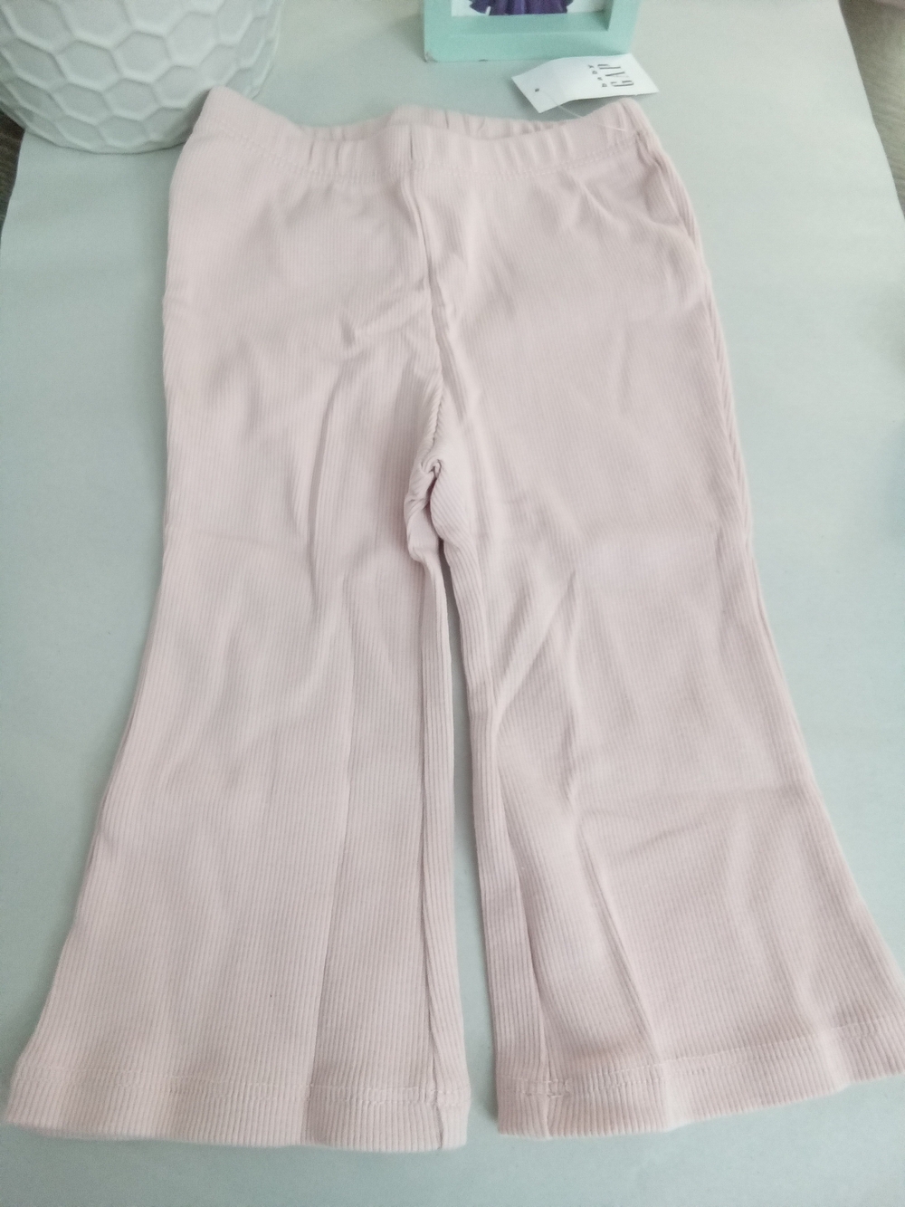 Baby Gap Baby Girls Pink Ribbed Ruffle Top & Flare Pants Set 6-12M NWT - Picture 7 of 12